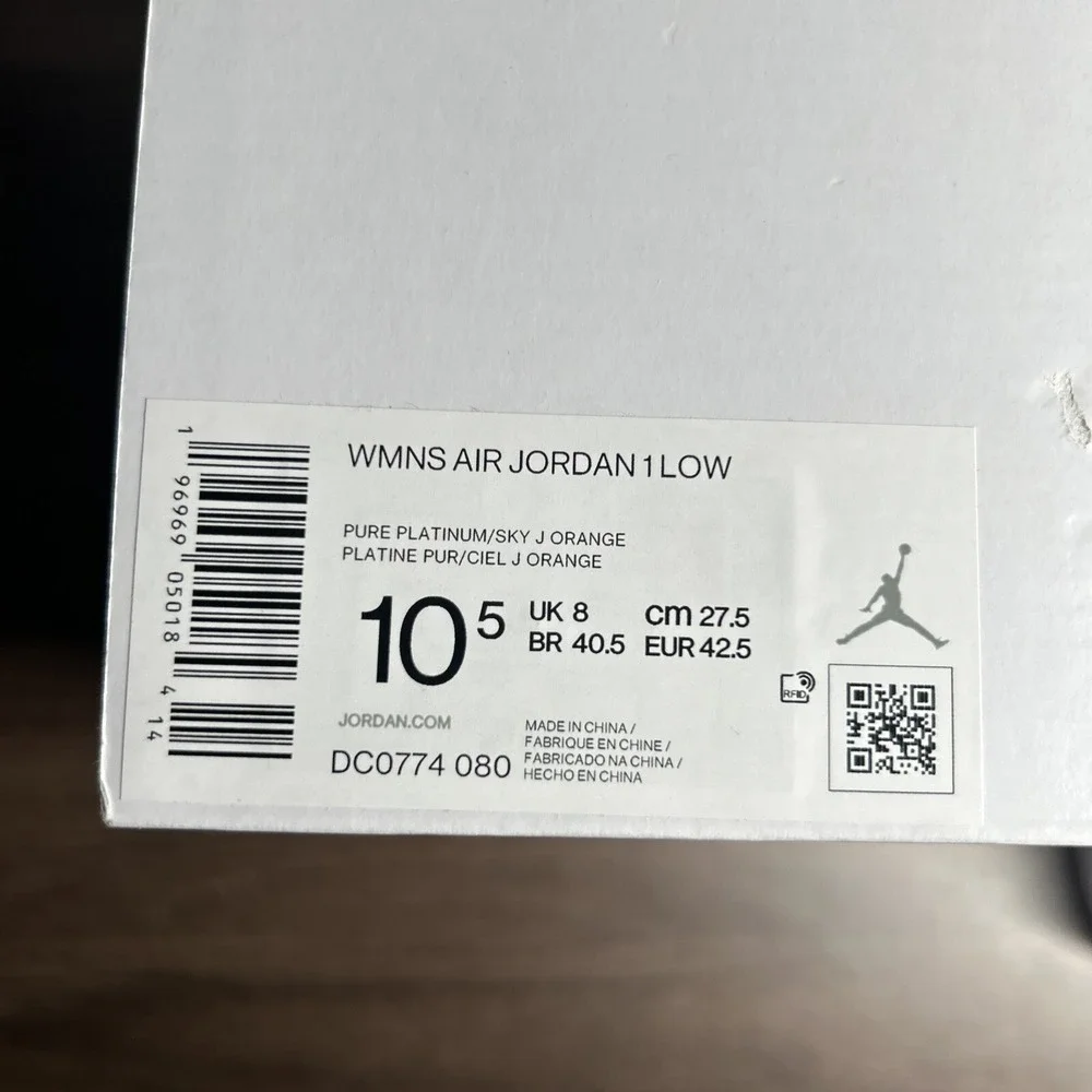 Nike Air Jordan 1 Low WMNS Sky J Orange - Size 10.5 - DC0774 080 - New/No‎ Lid